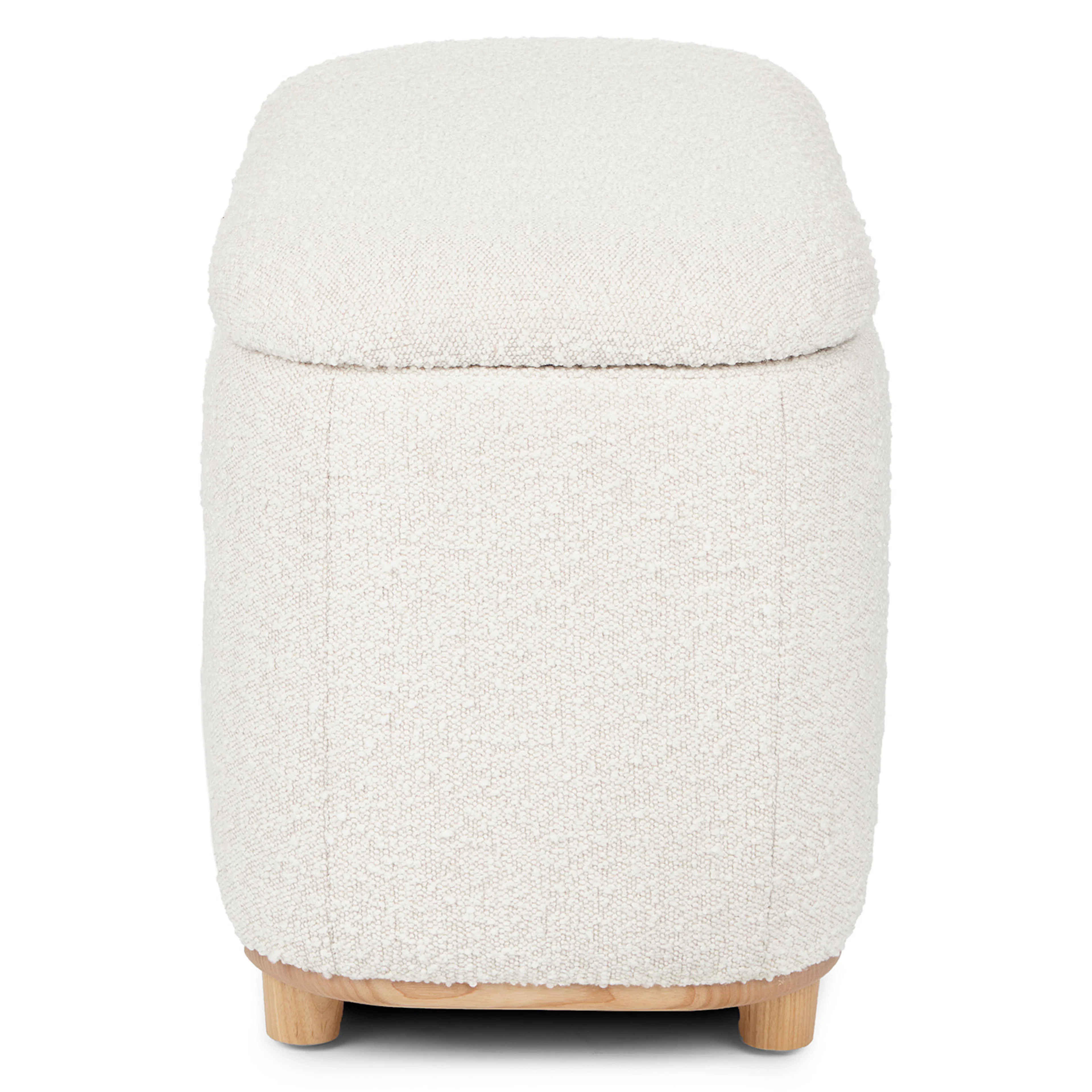 Maribo 32" Ivory Bouclé Storage Ottoman