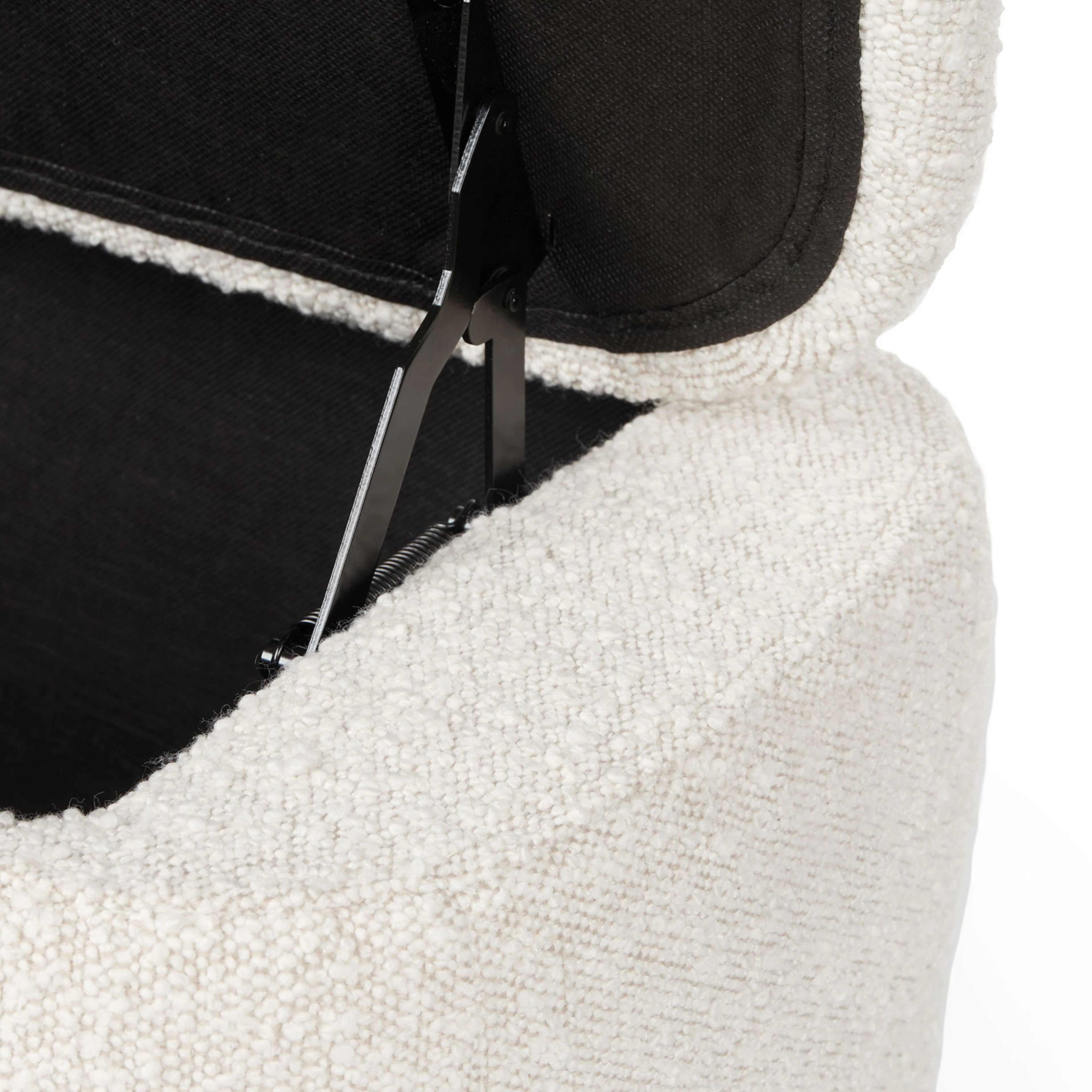 Maribo 32" Ivory Bouclé Storage Ottoman