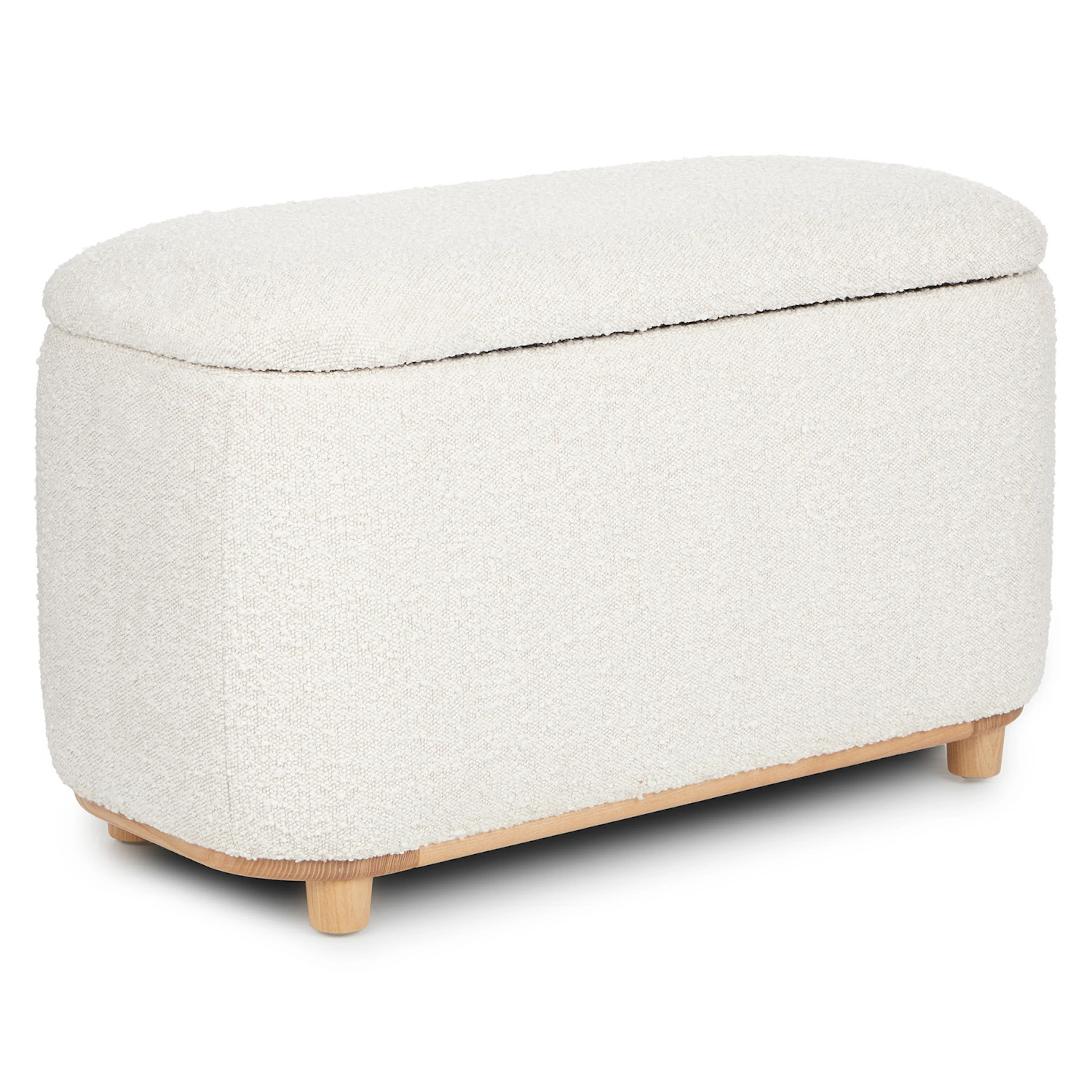 Maribo 32" Ivory Bouclé Storage Ottoman