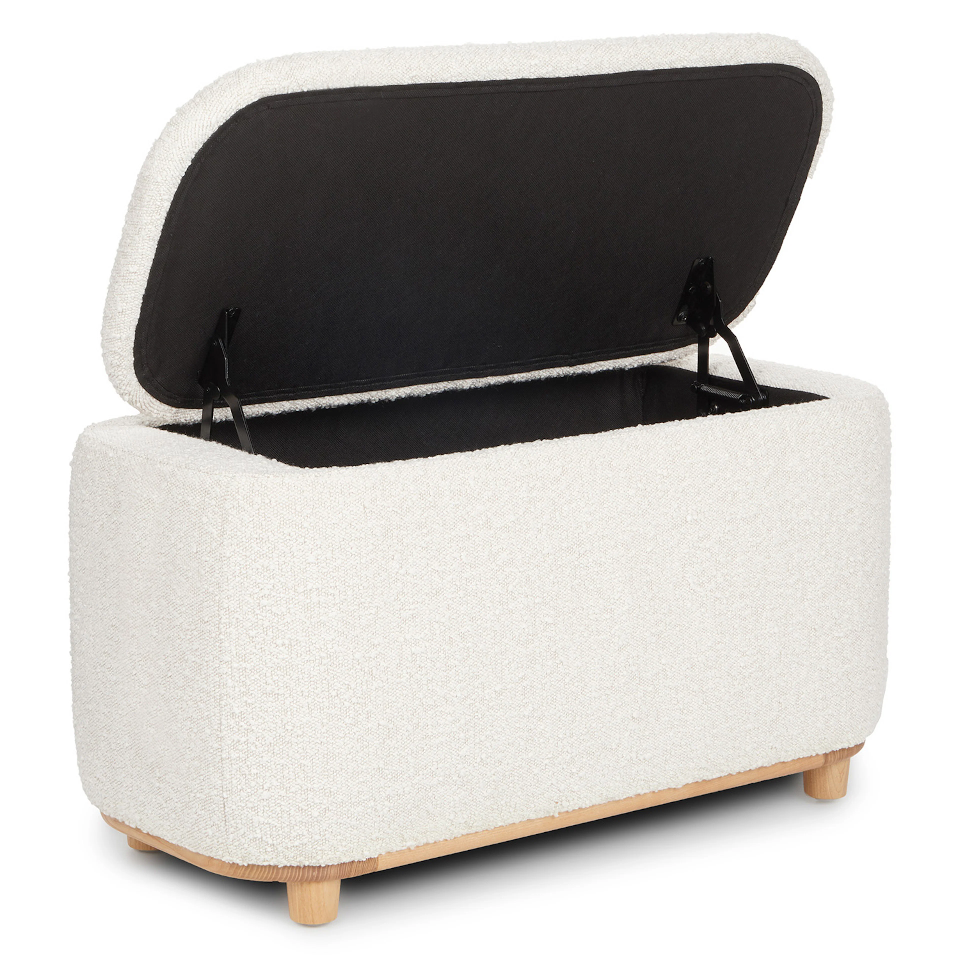 Maribo 32" Ivory Bouclé Storage Ottoman