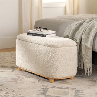 Maribo 32" Storage Ottoman - Ivory Bouclé