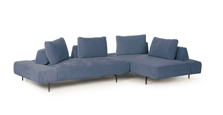 Divan Calypso Blue Right Sectional - Primary View 1 of 10 (Open Fullscreen View).