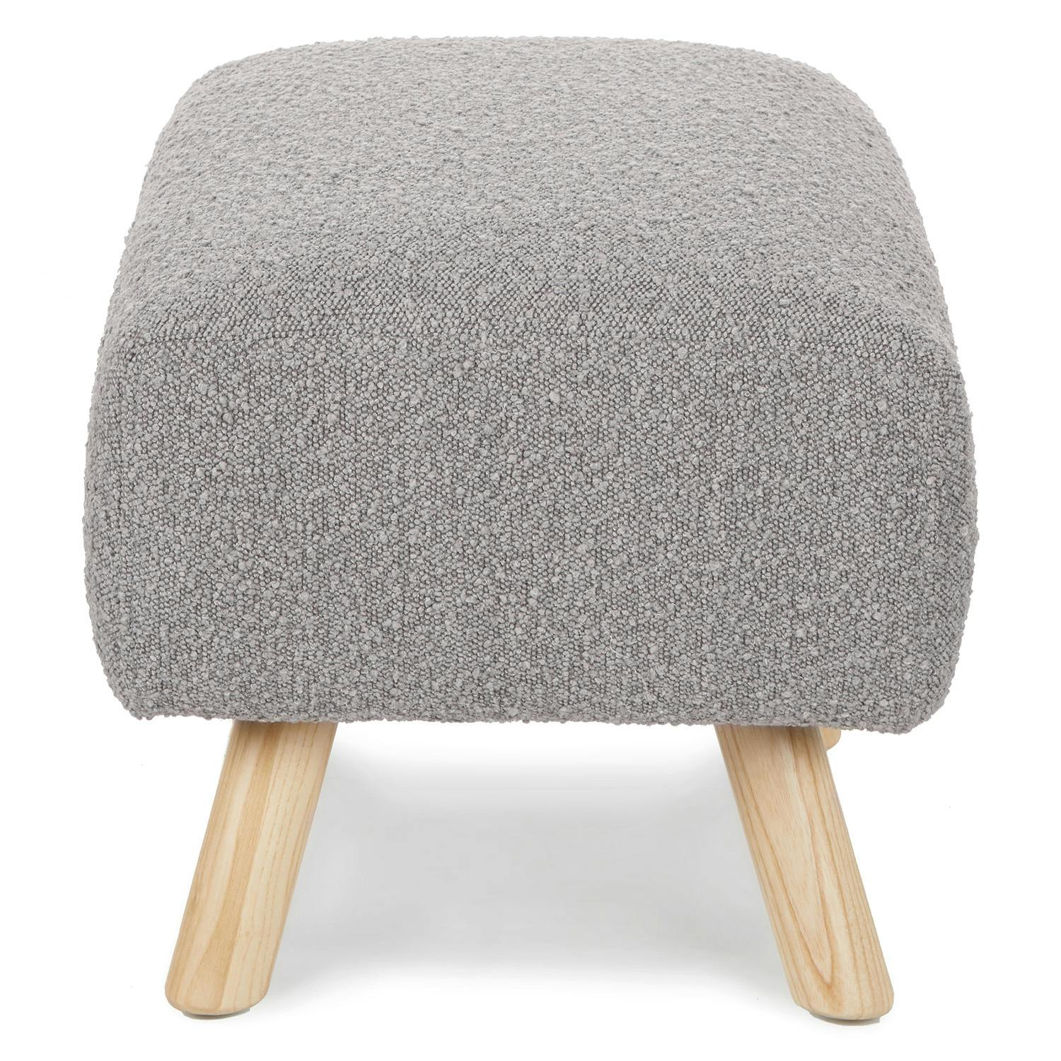 Dover Gray Bouclé Square Fabric Ottoman | Gabriola | Article
