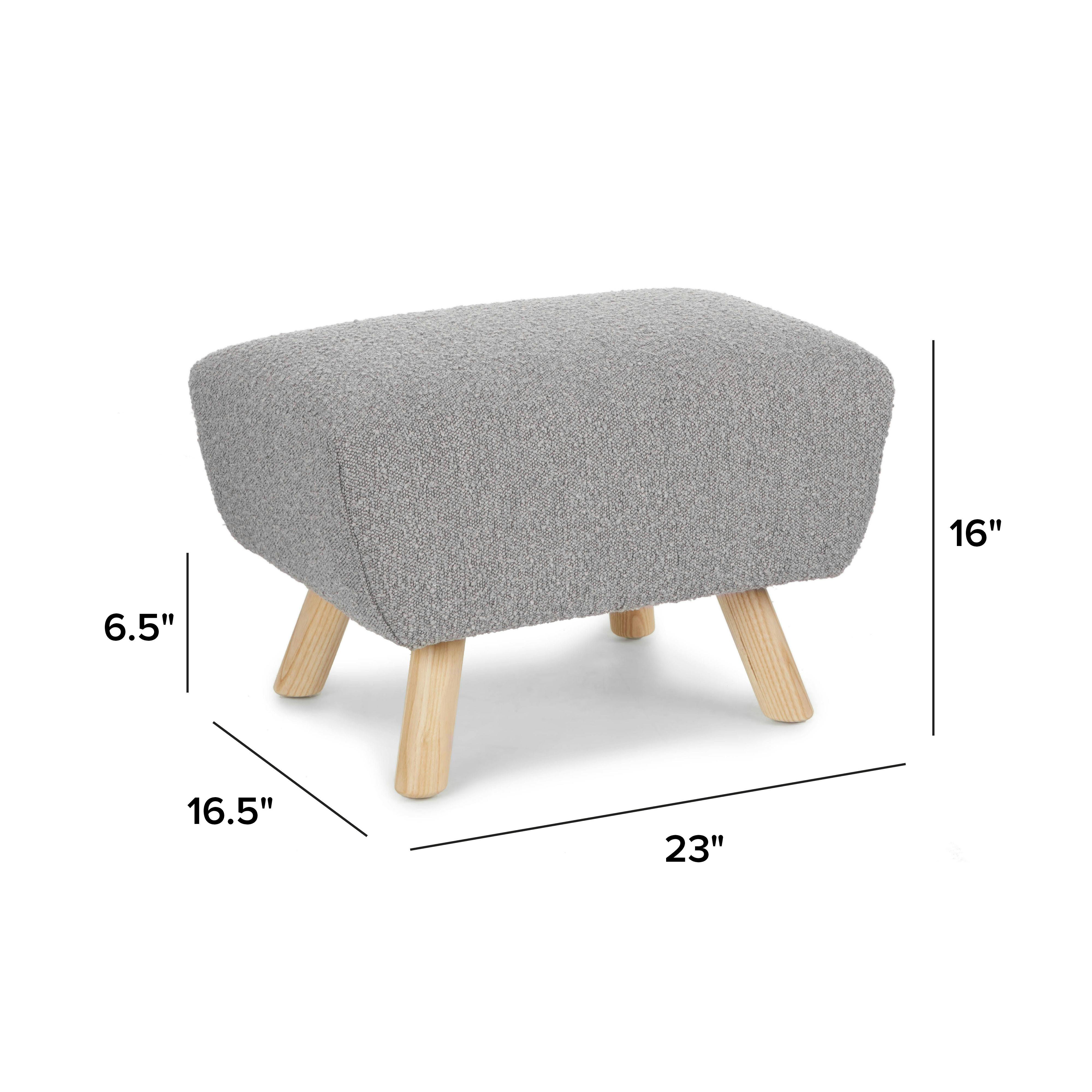Dover Gray Bouclé Square Fabric Ottoman | Gabriola | Article