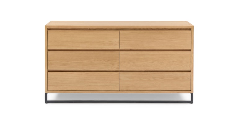 Magnel Oak 6 Drawer Double Dresser - Primary View 1 of 13 (Open Fullscreen View).