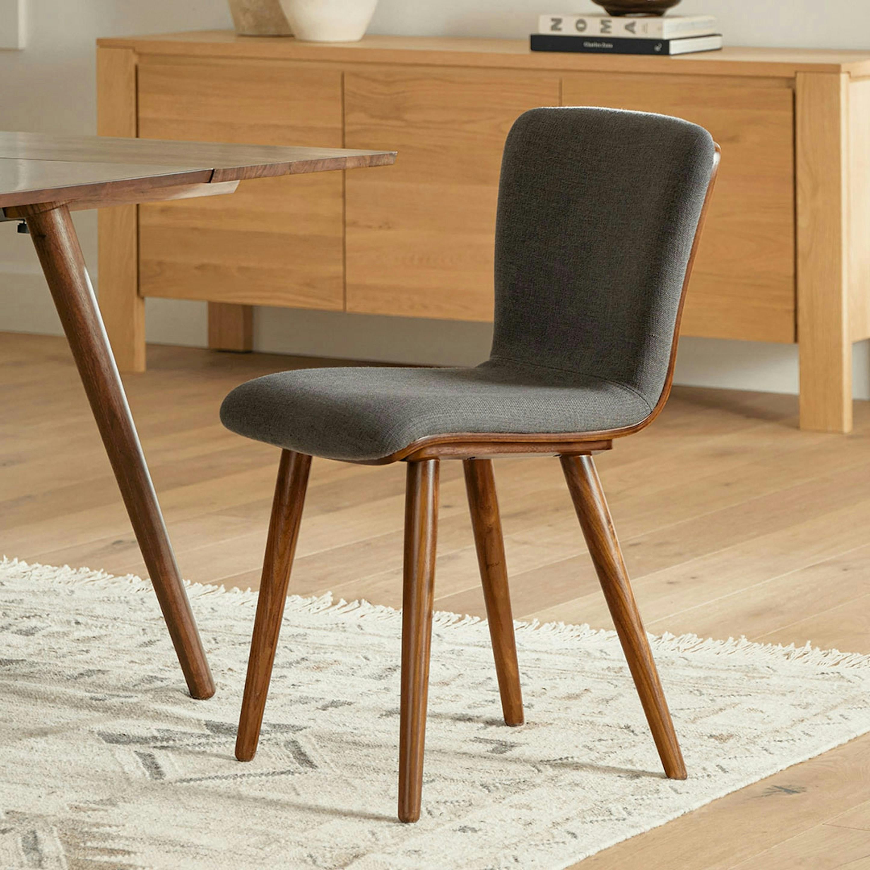 Miller Gray Fabric & Walnut Dining Chair | Sede | Article