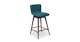 Sede Peacock Blue Walnut Swivel Counter Stool - Gallery View 1 of 11.