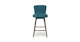 Sede Peacock Blue Walnut Swivel Counter Stool - Gallery View 2 of 11.