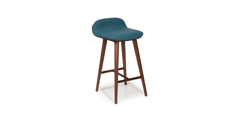 Sede Peacock Blue Walnut Counter Stool - Primary View 1 of 11 (Open Fullscreen View).