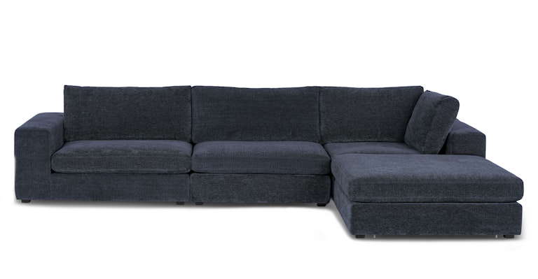 Beta Atlas Blue Right Modular Sectional - Primary View 1 of 8 (Open Fullscreen View).