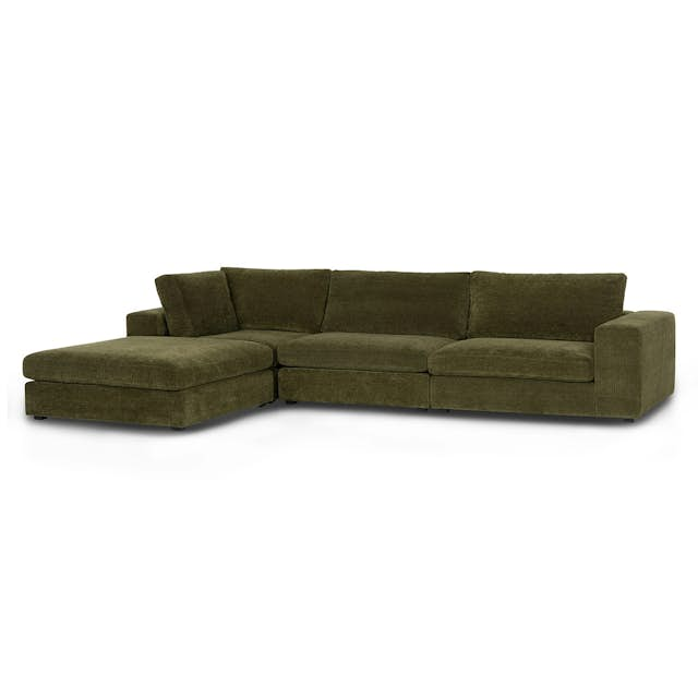 Beta Cypress Green Corduroy Fabric Left Modular Sectional | Article