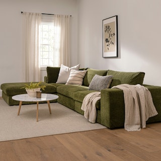 Beta 133.5" Left Modular Sectional - Cypress Green