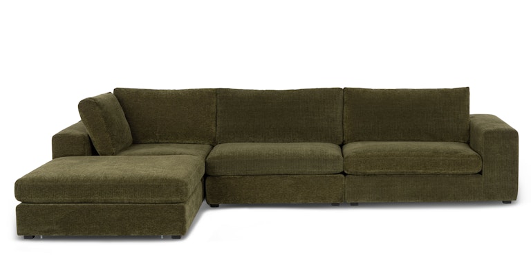 Beta Cypress Green Left Modular Sectional - Primary View 1 of 9 (Open Fullscreen View).