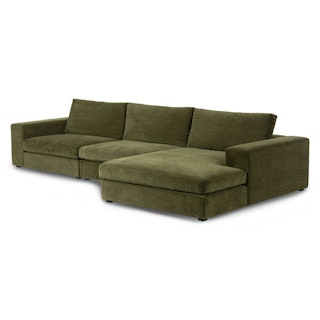 Beta 137.5" Right Modular Chaise Sectional - Cypress Green