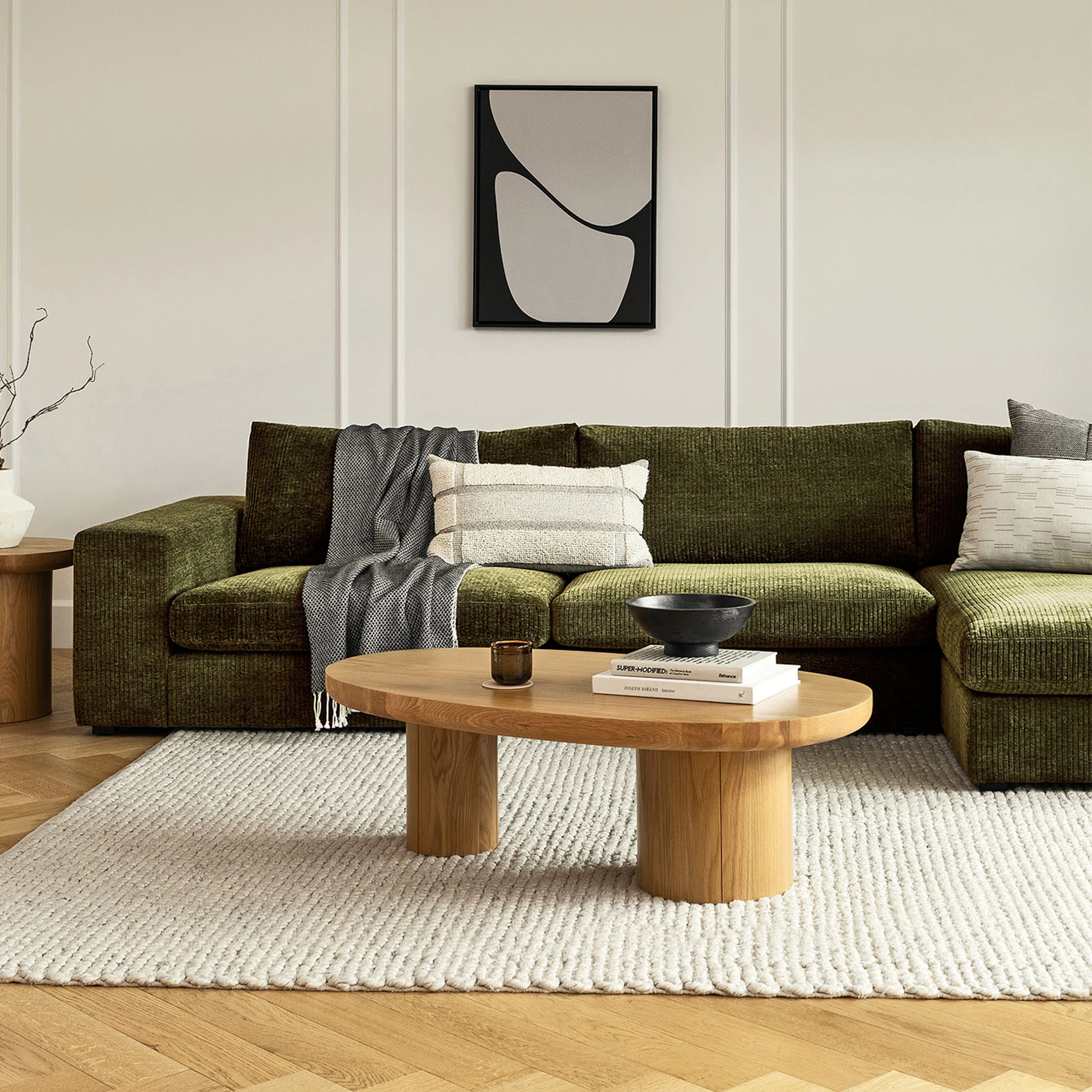 Beta 137.5" Right Modular Chaise Sectional - Cypress Green