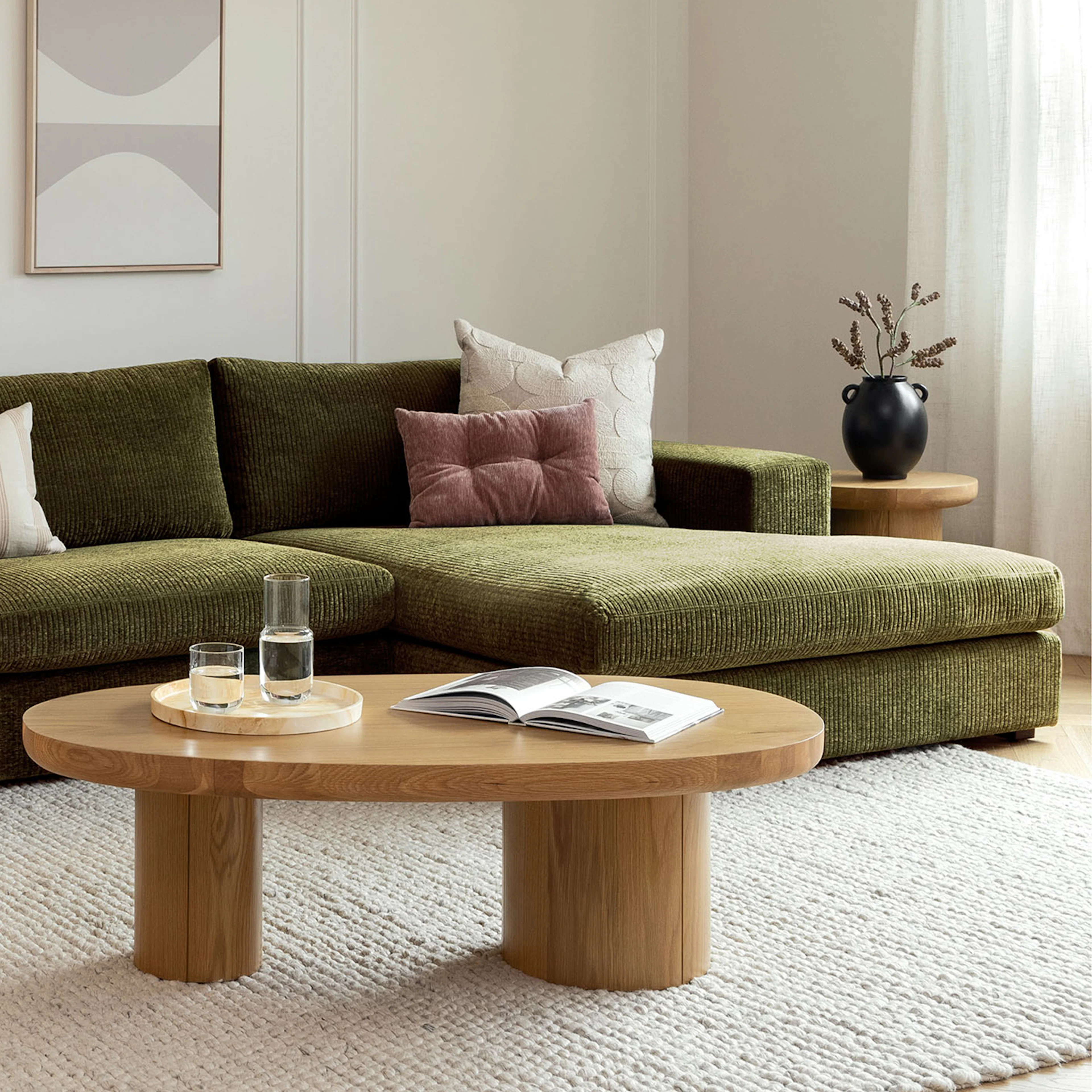 Beta 137.5" Right Modular Chaise Sectional - Cypress Green