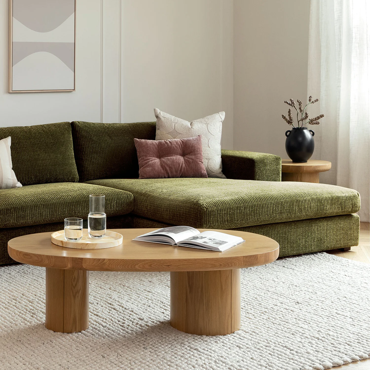 Beta 137.5" Right Modular Chaise Sectional - Cypress Green