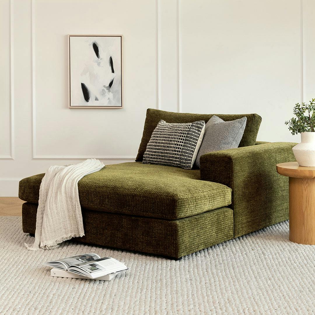 Beta 49" Right Chaise Module - Cypress Green