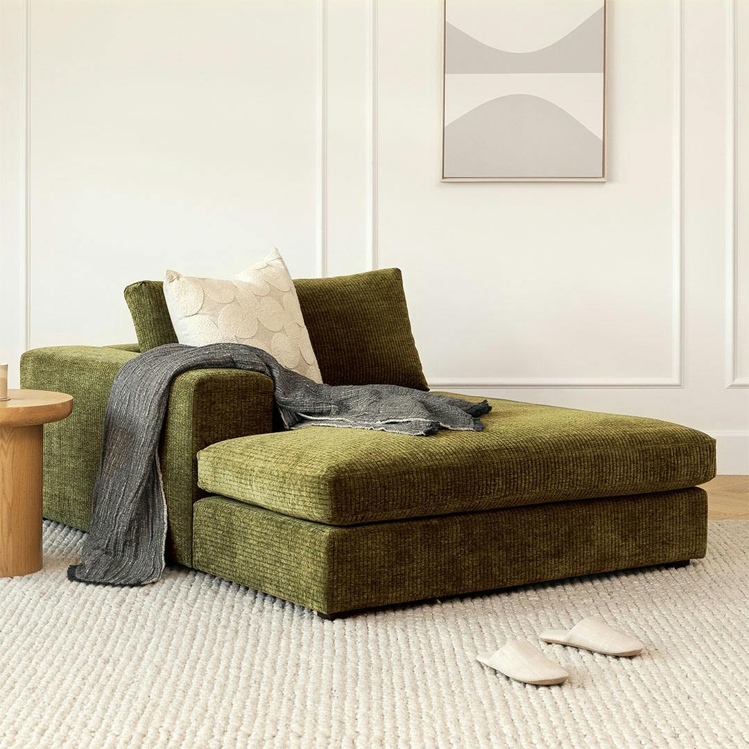 Beta 49" Left Chaise Module - Cypress Green