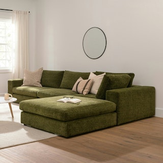 Beta 133.5" Right Modular Sectional - Cypress Green