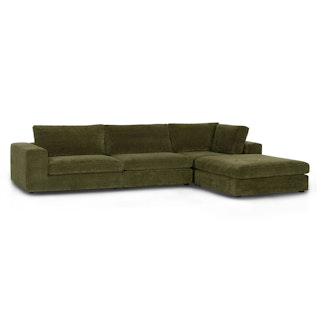 Beta 133.5" Right Modular Sectional - Cypress Green
