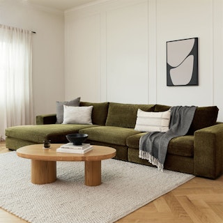 Beta 137.5" Left Modular Chaise Sectional - Cypress Green