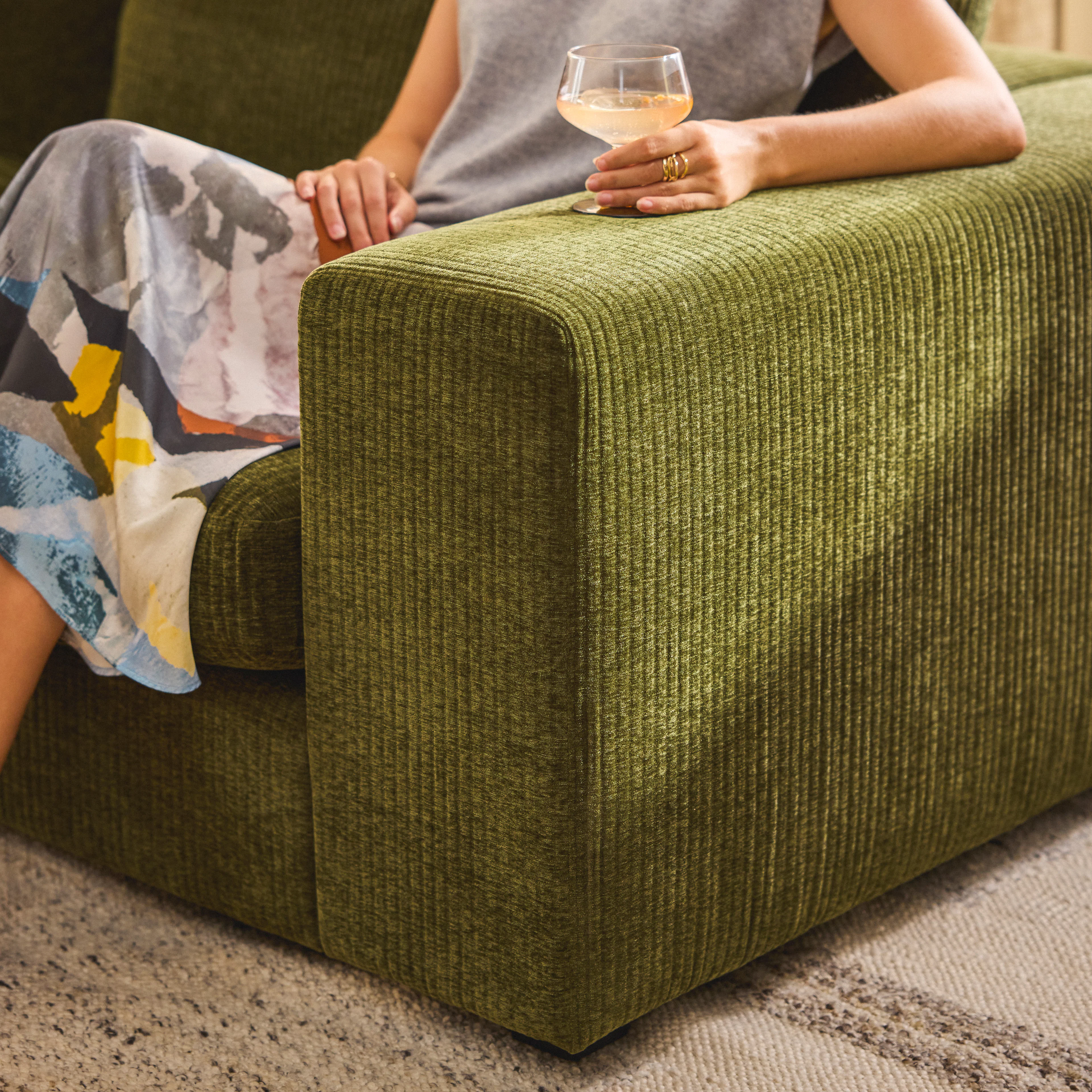 Beta 133.5" Modular Corner Sectional - Cypress Green