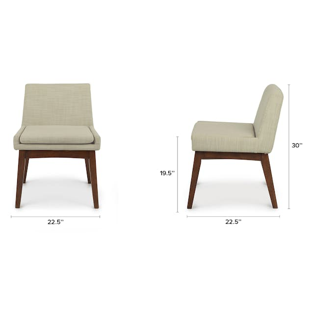 Chantel Walnut & Antique Ivory Fabric Dining Chair | Article