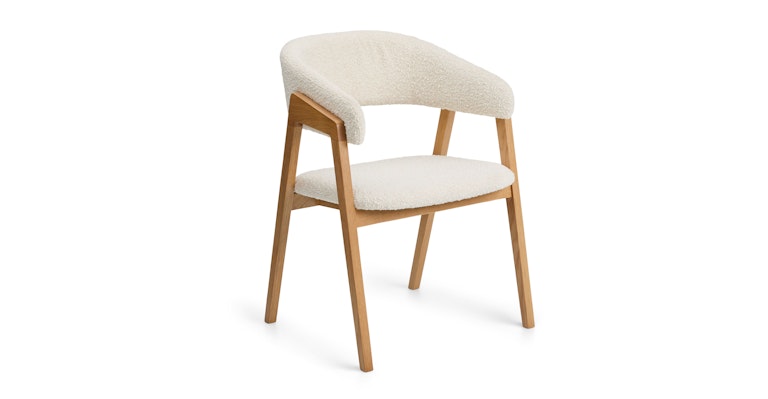 Josra Ivory Bouclé Oak Dining Chair - Primary View 1 of 10 (Open Fullscreen View).