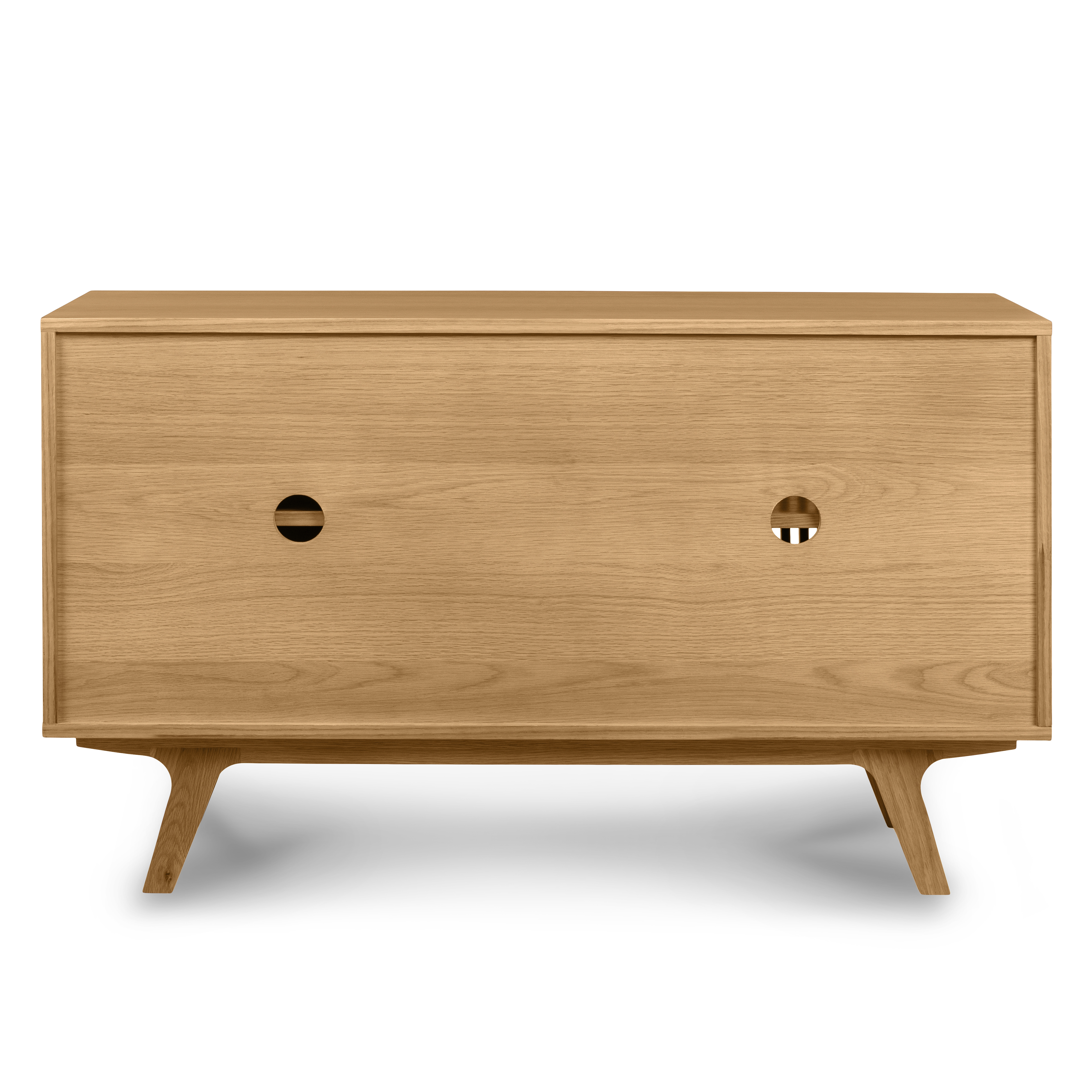 Jokuna American Oak Media Unit w/ Sliding Doors, Japandi Style