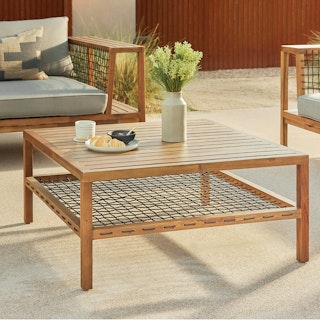 Callais 35.5" Outdoor Coffee Table - Latte Brown