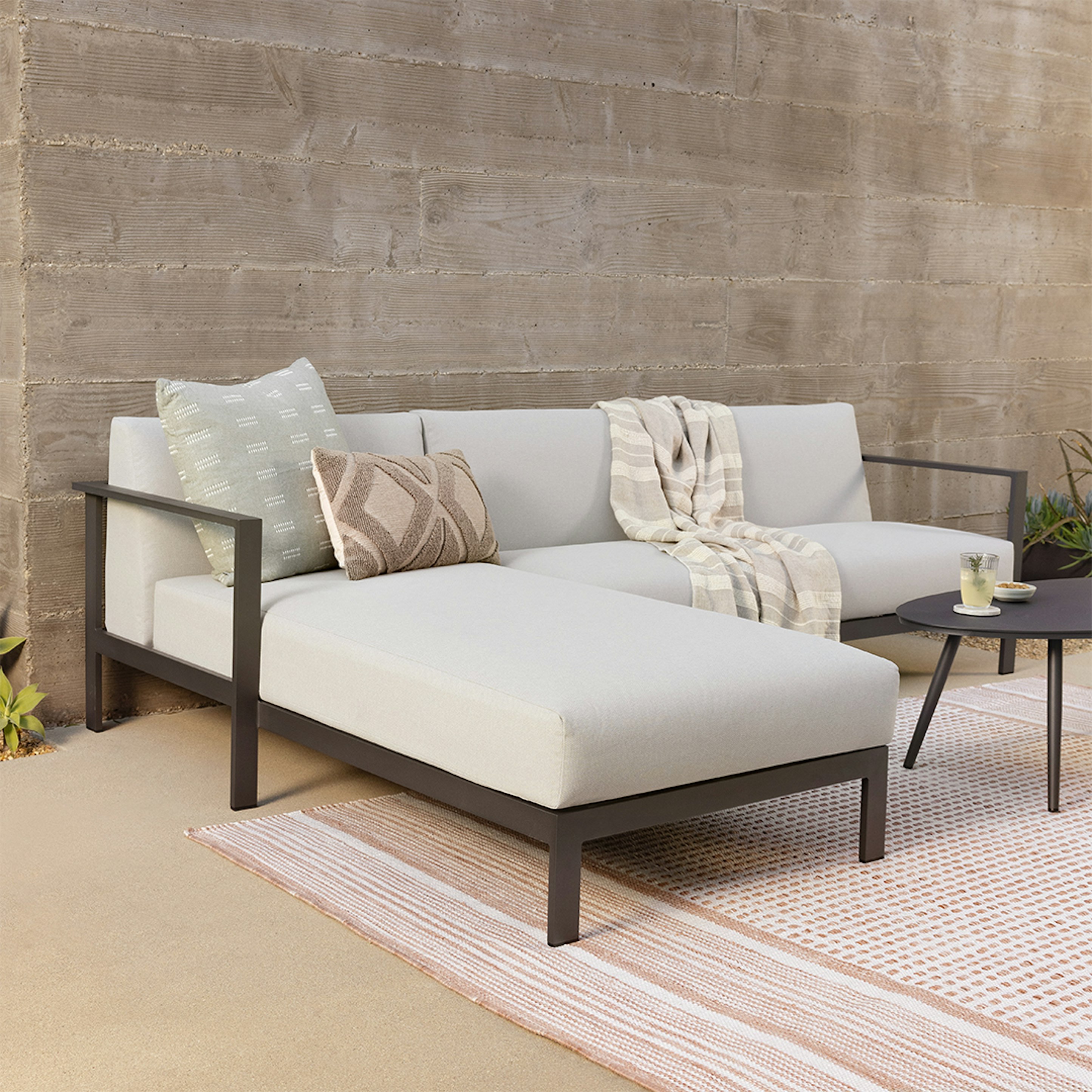 Burkel 105" Outdoor Left Sectional - Cloudy Gray