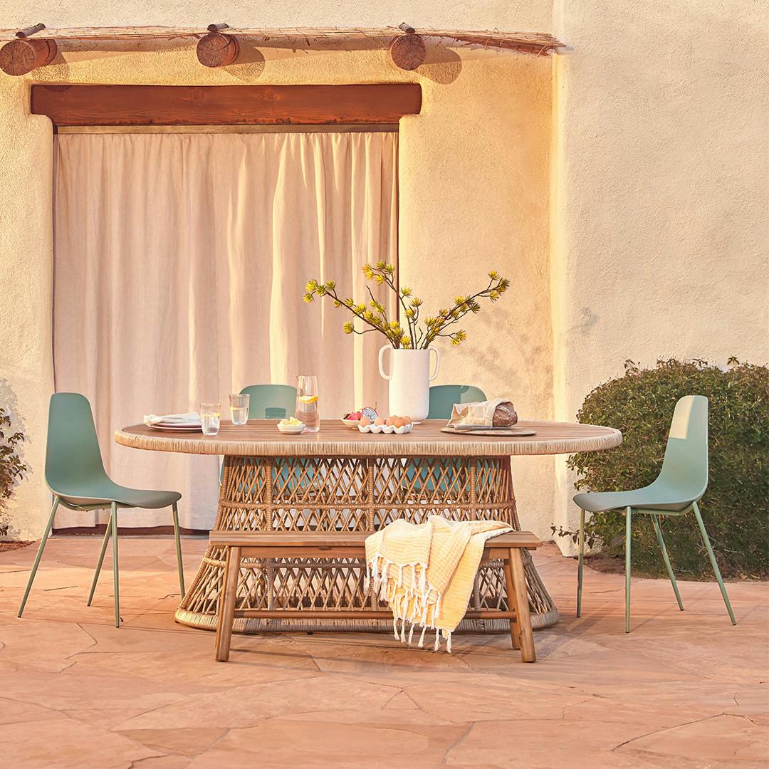 Calliope 78.75" Outdoor Dining Table - Wicker by Article