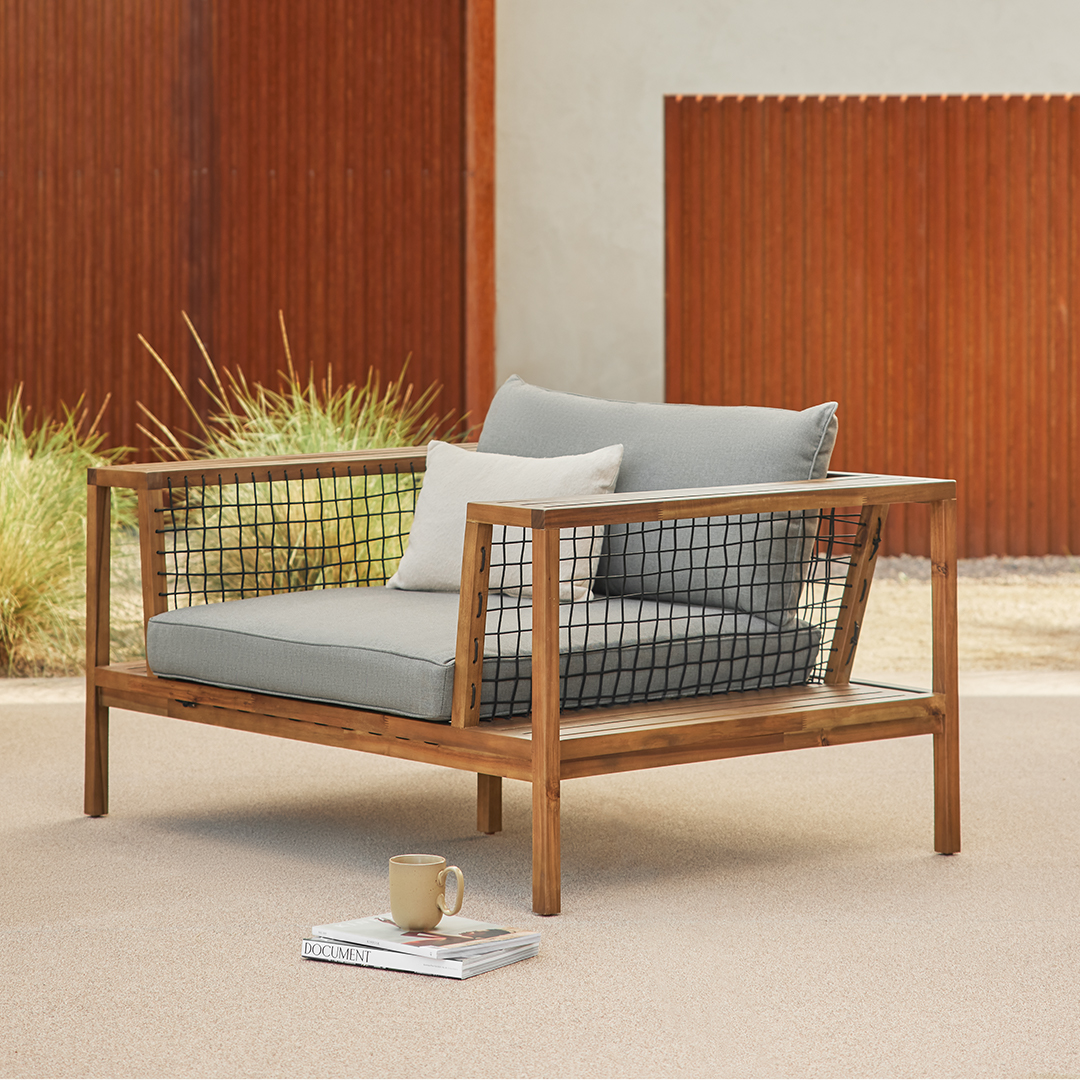 Callais 55" Outdoor Lounge Chair - Taupe Gray