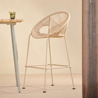 Kasiko White Pepper Bar Stool