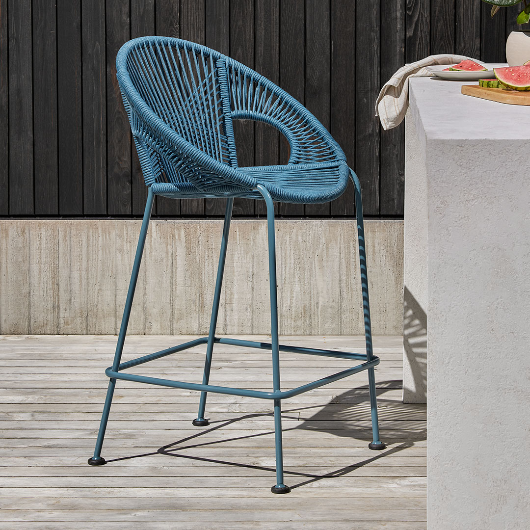Kasiko Outdoor Counter Stool - Storm Blue | Article