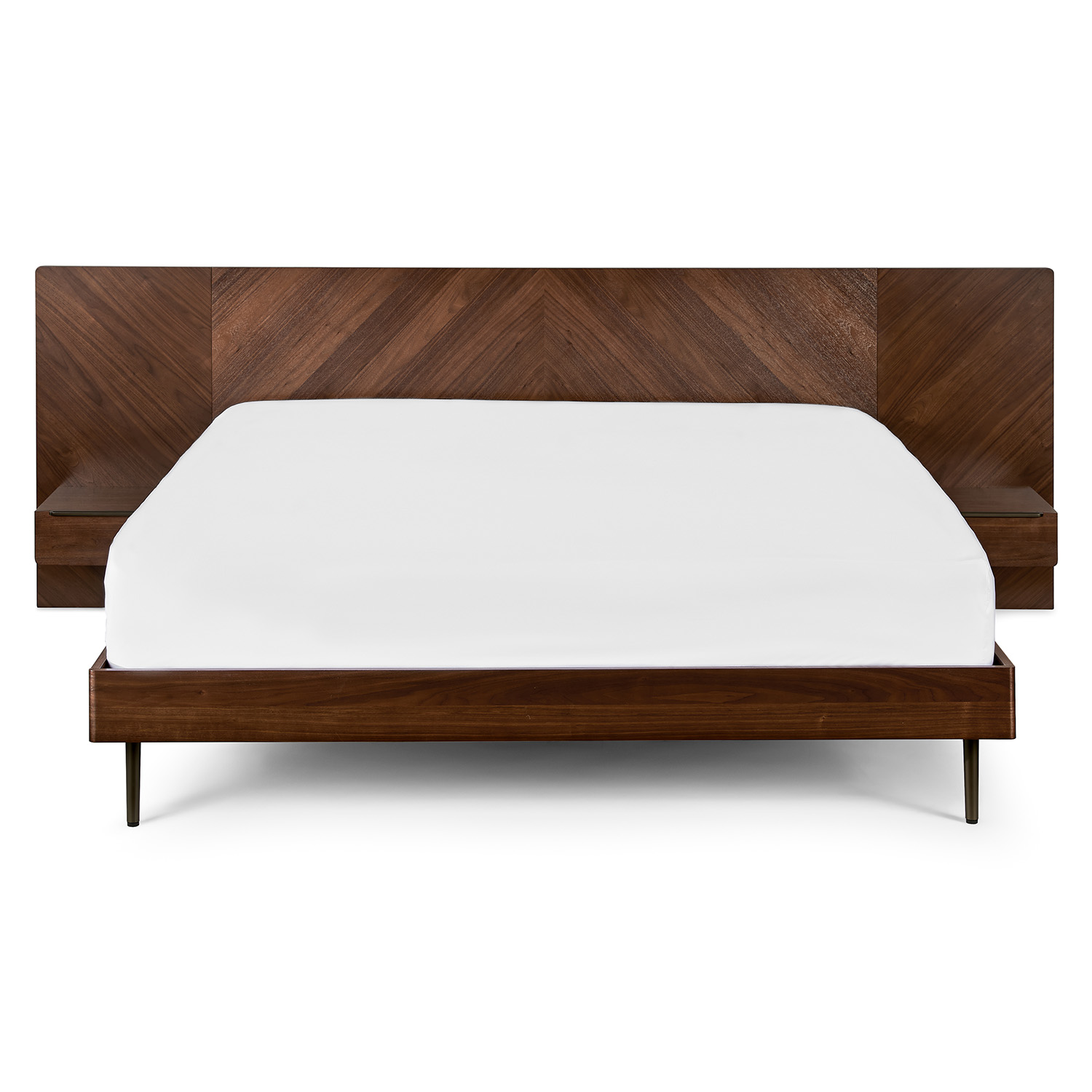 Nera California King Low Profile Bed with Nightstands Set - Thumbnail 4
