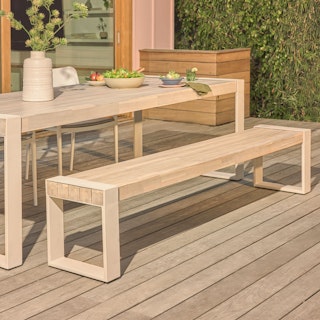 Lubek 84.5" Outdoor Bench - Byron Gray