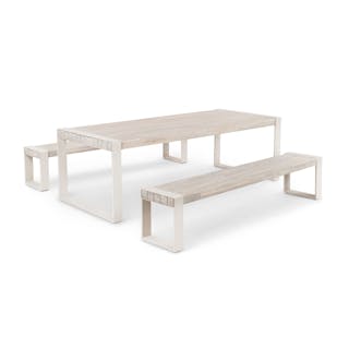 Lubek 94.5" Outdoor Dining Set - Byron Gray