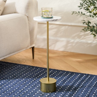 Tarvok Marble Drinks Table - Brass | Article