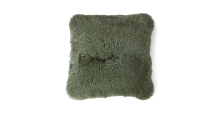 Lanna Malachite Green Sheepskin Pillow - Primary View 1 of 9 (Open Fullscreen View).