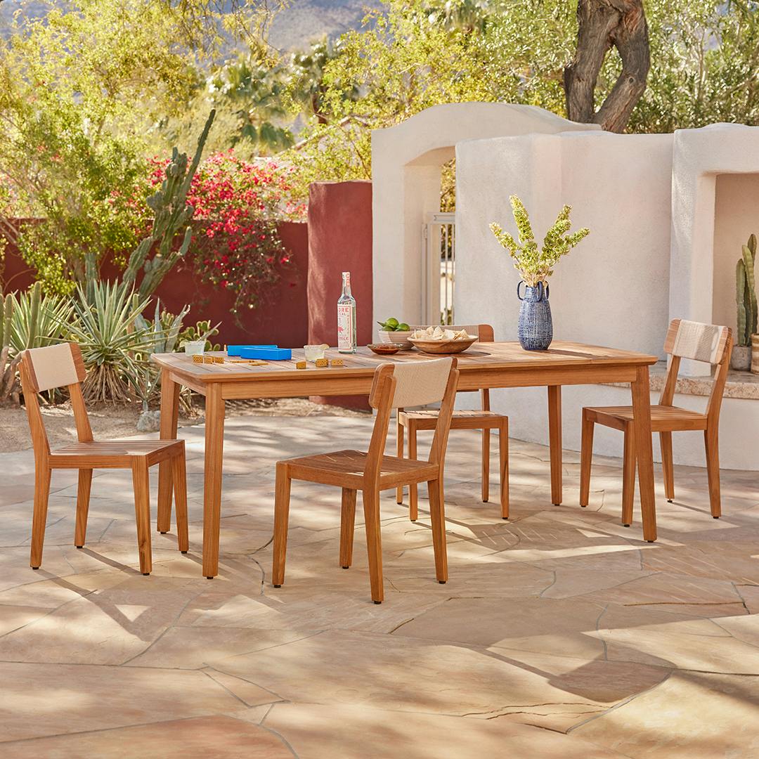 Marol 59" - 78" Outdoor Extendable Dining Table - Bronze Teak by Article