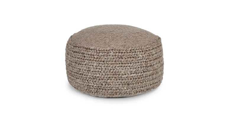 Hira Dacite Brown 30" Pouf - Primary View 1 of 7 (Open Fullscreen View).