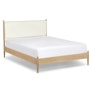 Lenia Queen Upholstered Bed - White Oak and Lunaria White Bouclé