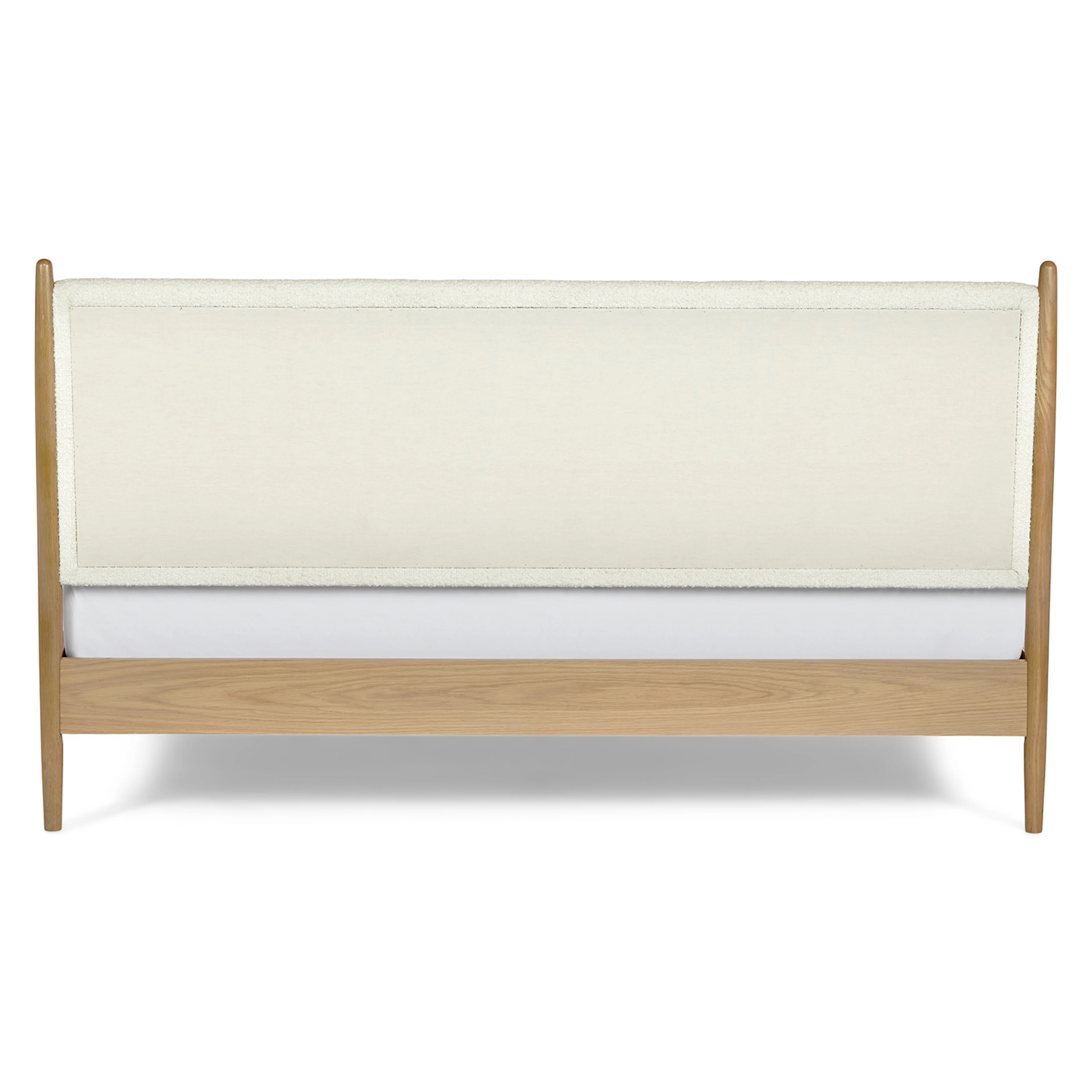 Lenia King Upholstered Bed - White Oak and Lunaria White Bouclé