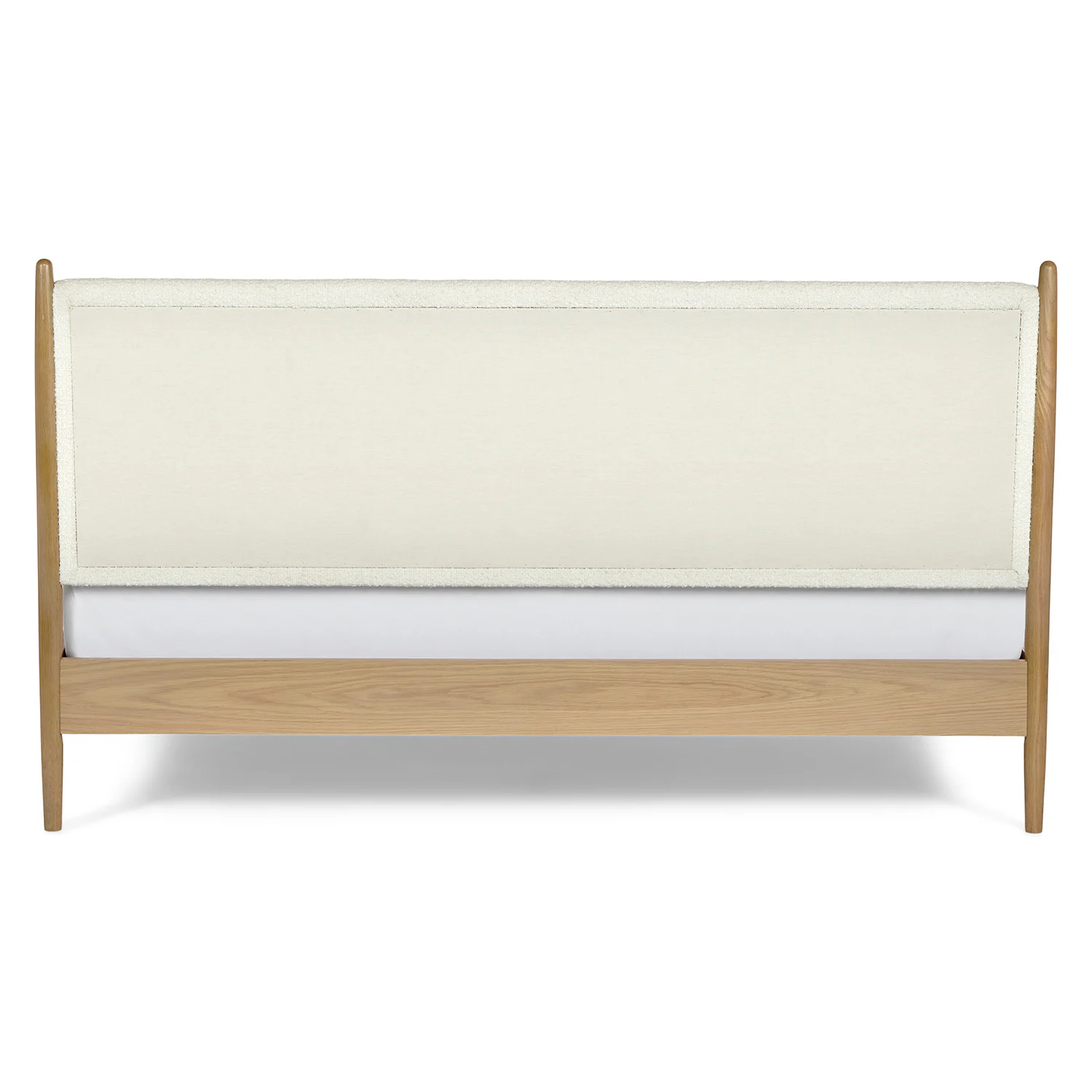 Lenia King Upholstered Bed - White Oak and Lunaria White Bouclé