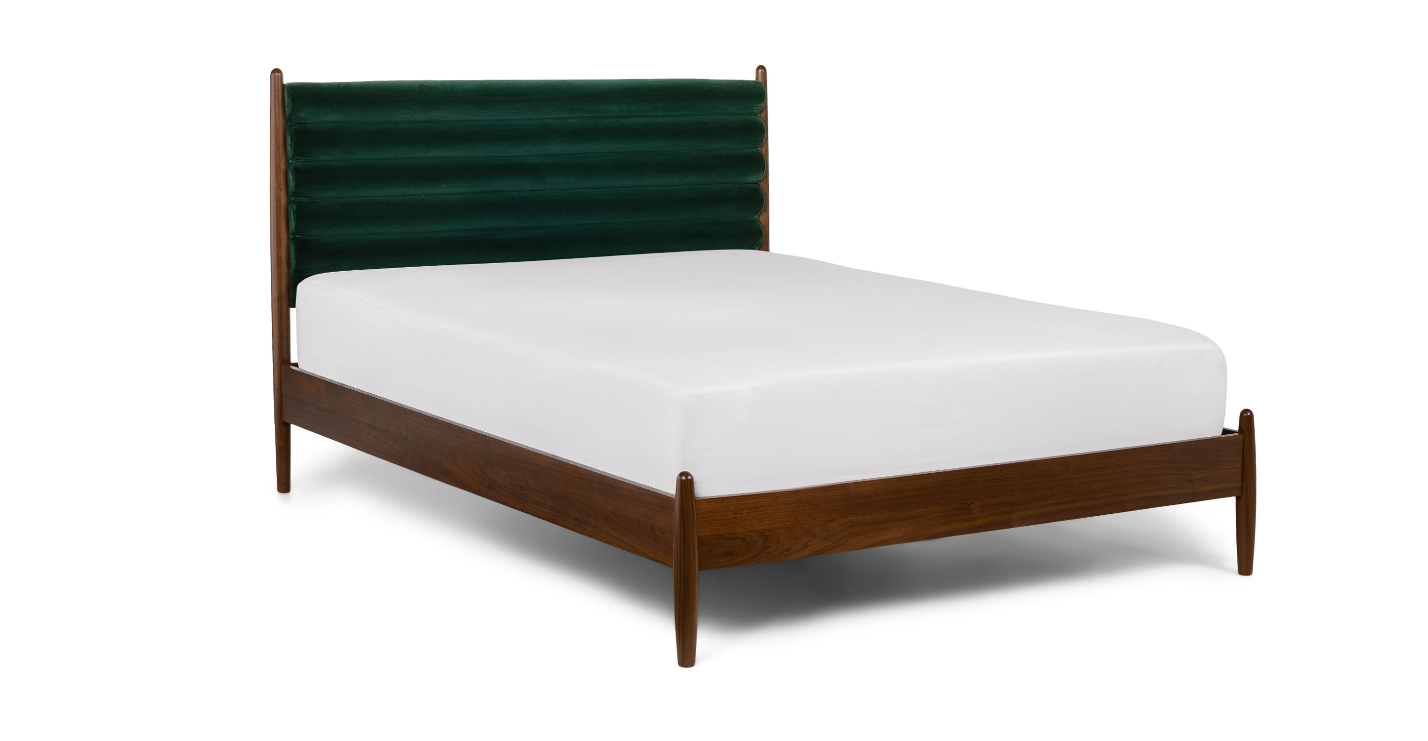 Lenia Plush Balsam Green Queen Bed