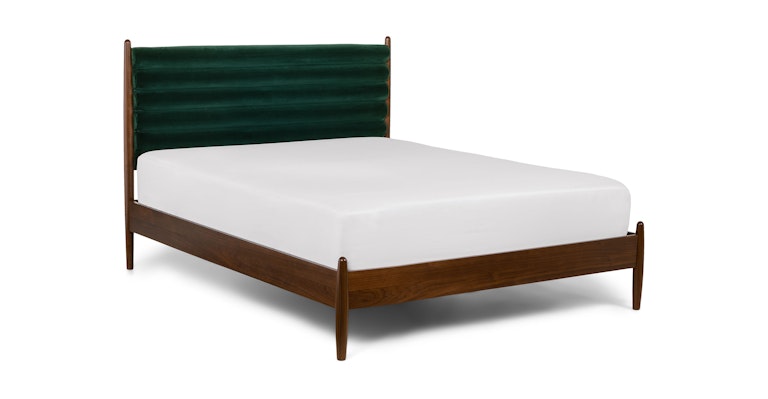 Lenia Plush Balsam Green Queen Bed - Primary View 1 of 16 (Open Fullscreen View).