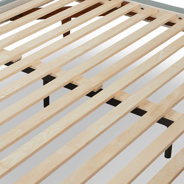 Tessu Sprout Aqua Fabric KingSized Bed Frame w/ Headboard Article