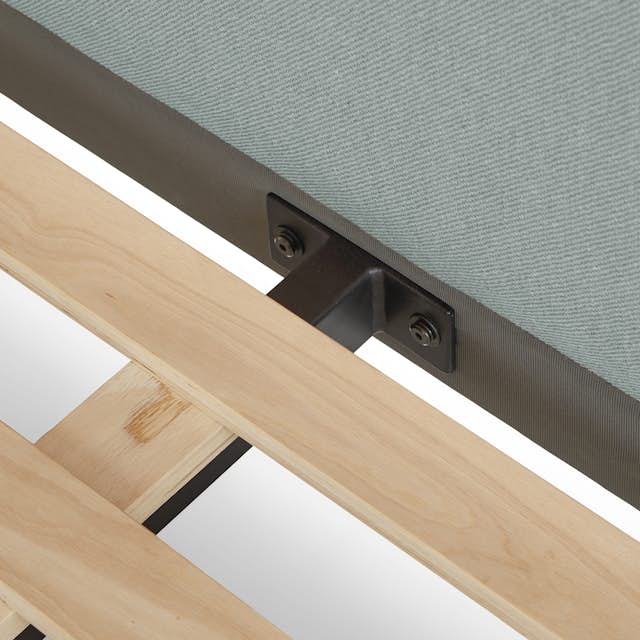 Tessu Sprout Aqua Fabric KingSized Bed Frame w/ Headboard Article